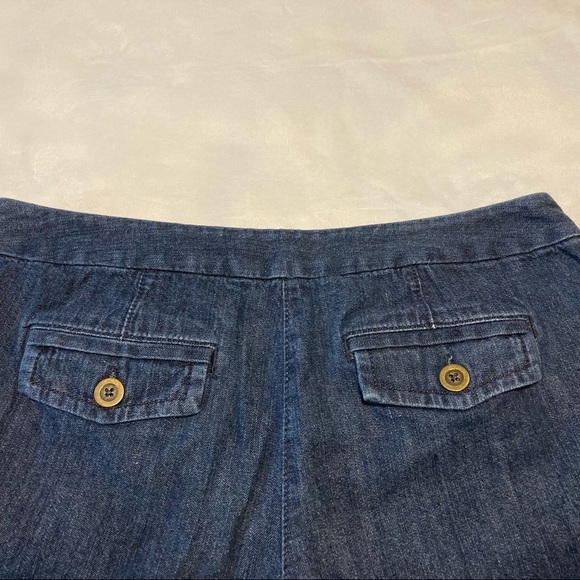 Ann Taylor LOFT Flat Front Dark Denim Jean Shorts 4 - Picture 11 of 14